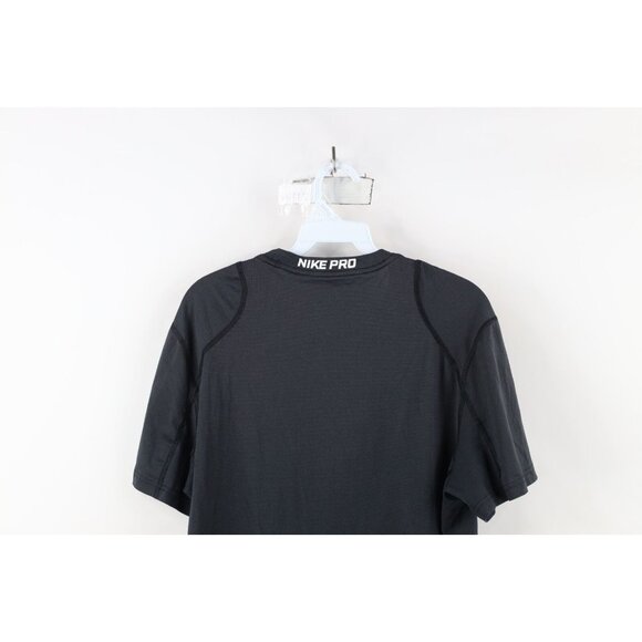 Nike Pro Mens Medium Fitted Striped Knit Running Jogging Gym Training T-Shirt - Picture 13 of 14